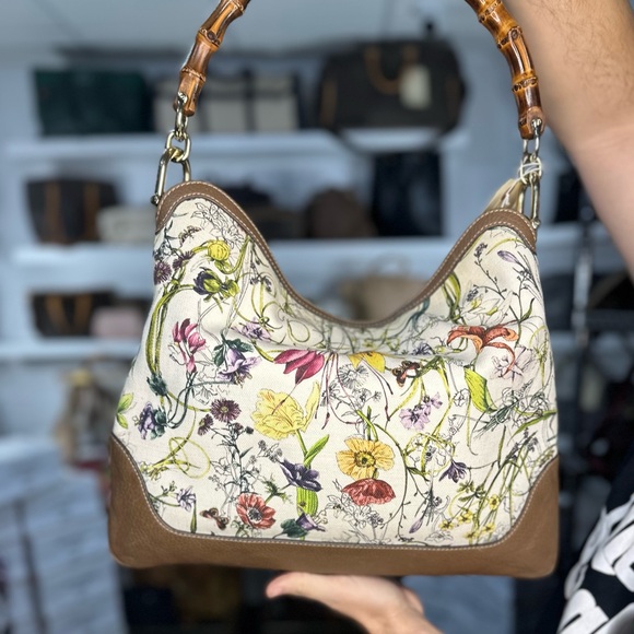 Gucci Handbags - @frenchluck Gucci Floral Bamboo 2 Way Bag buy 3 get 1 $485 used